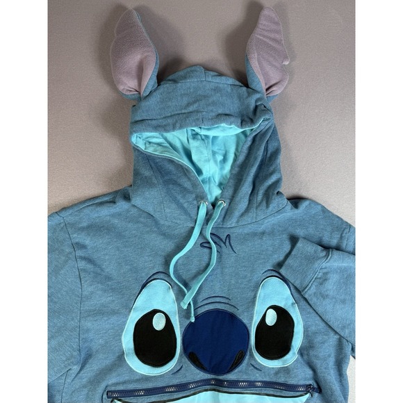 Disneys Lilo & Stitch Hoodie Sweatshirt With Ears Small Cosplay Mouth Zipper - Picture 1 of 5